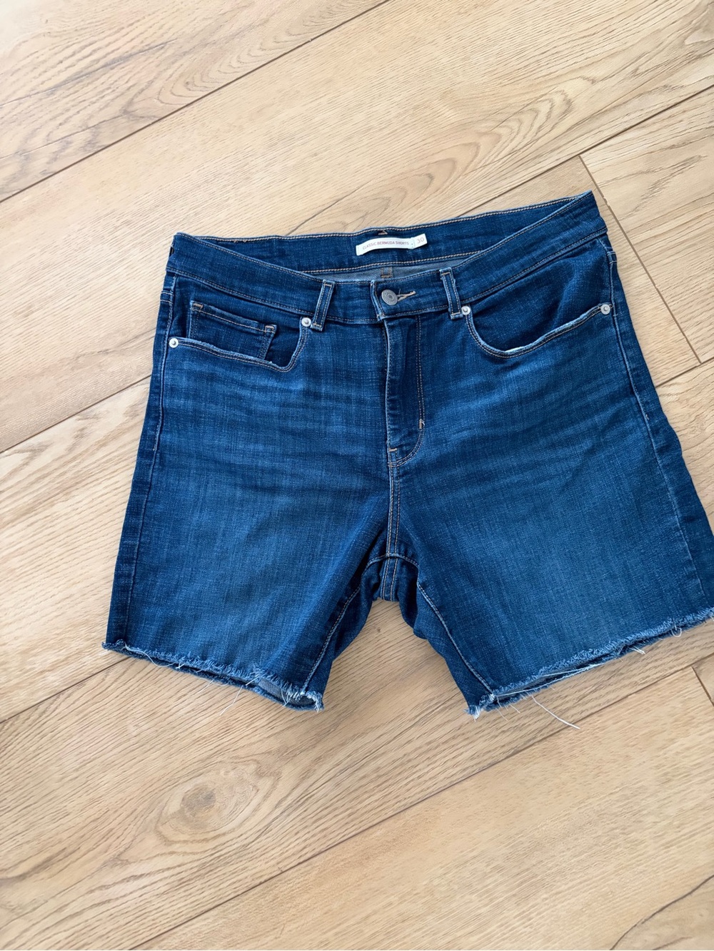 Levi's Dark Blue Denim Cutoff Shorts